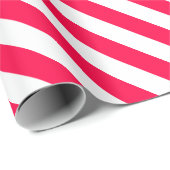 Papier Cadeau Noël Rouge Blanc rayé tendance Classic élégant (Coin rond)