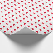 Papier Cadeau Noël rouge blanc santa chapeau motif cadeau mignon (Coin)