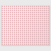 Papier Cadeau Noël rouge blanc santa chapeau motif cadeau mignon (Plat)