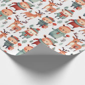 Papier Cadeau Noël Rouge Bleu Reinder (Coin)