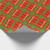 Papier Cadeau Noël Rouge boîte cadeau vert (Coin)
