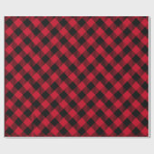Papier Cadeau Noël Rouge Buffalo Plaid Classic Vacances simples (Plat)