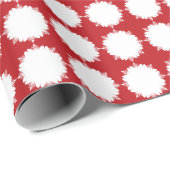Papier Cadeau Noël rouge et blanc (Coin rond)