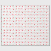 Papier Cadeau Noël rouge et blanc du père noël gai (Plat)