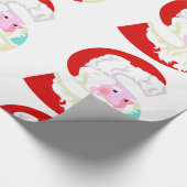 Papier Cadeau Noël Rouge et Blanc Père Noël (Coin)