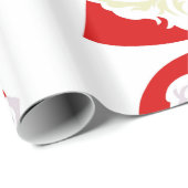 Papier Cadeau Noël Rouge et Blanc Père Noël (Coin rond)