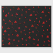 Papier Cadeau Noël rouge et noir - Noël (Plat)