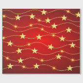 Papier Cadeau Noël rouge et or élégant (Plat)