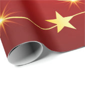 Papier Cadeau Noël rouge et or élégant (Coin rond)