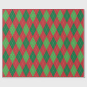 Papier Cadeau Noël Rouge et Vert Argyle Extra Large (Plat)