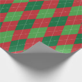 Papier Cadeau Noël Rouge et Vert Argyle Extra Large (Coin)