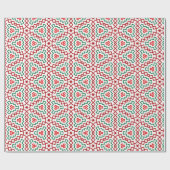 Papier Cadeau Noël rouge et vert funky (Plat)
