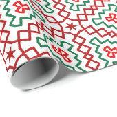 Papier Cadeau Noël rouge et vert funky (Coin rond)