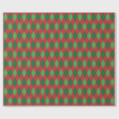 Papier Cadeau Noël Rouge et Vert Grand Argyle (Plat)