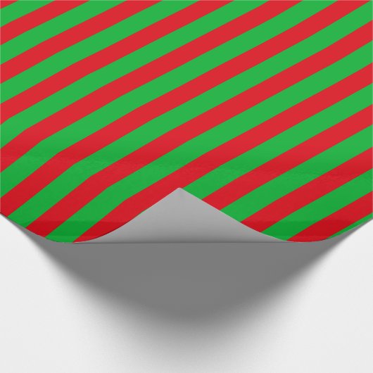Papier Cadeau Noël rouge et vert rayé (Coin)
