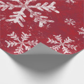 Papier Cadeau Noël Rouge Flambeau blanc Flambeau de neige rustiq (Coin)