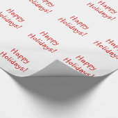 Papier Cadeau Noël Rouge Font Joyeux Vacances Voeux (Coin)