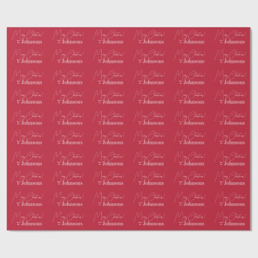 Papier Cadeau Noël Rouge moderne (Plat)