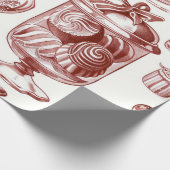 Papier Cadeau Noël Rouge Nostalgique (Coin)