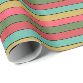 Papier Cadeau Noël Rouge or couleur verte sur papier d'aquarelle (Coin rond)