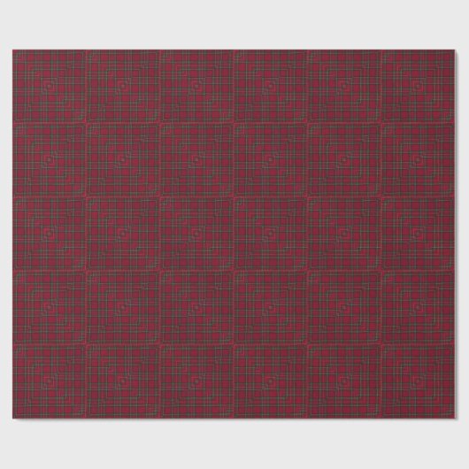 Papier Cadeau Noël rouge plaid (Plat)