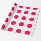 Papier Cadeau Noël Rouge Pois Blanc Modèle Élégant (Déroulé)