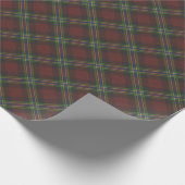 Papier Cadeau Noël rouge vert bleu plaid motif élégant (Coin)