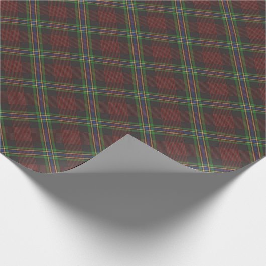 Papier Cadeau Noël rouge vert bleu plaid motif élégant (Coin)