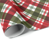 Papier Cadeau Noël Rouge Vert Plat (Coin rond)