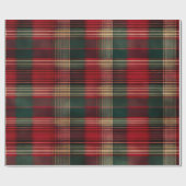 Papier Cadeau Noël Rouge Vert Plat (Plat)