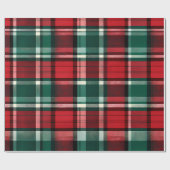 Papier Cadeau Noël Rouge Vert Plat (Plat)