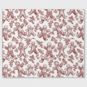 Papier Cadeau Noël Rouge Vintage (Plat)