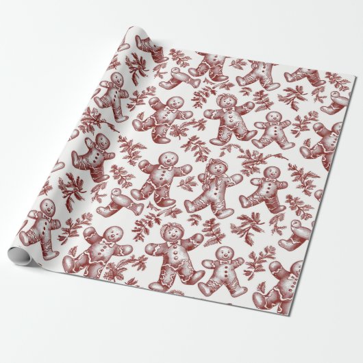 Papier Cadeau Noël Rouge Vintage (Déroulé)