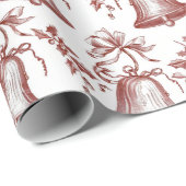 Papier Cadeau Noël Rouge Vintage (Coin rond)