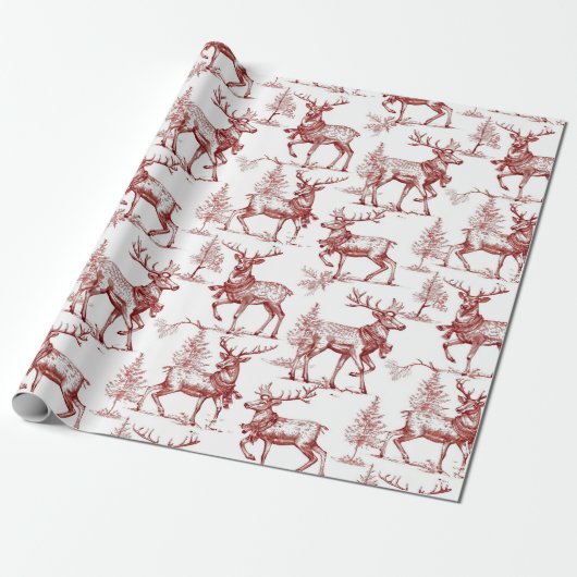 Papier Cadeau Noël Rouge Vintage (Déroulé)