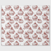 Papier Cadeau Noël Rouge Vintage (Plat)