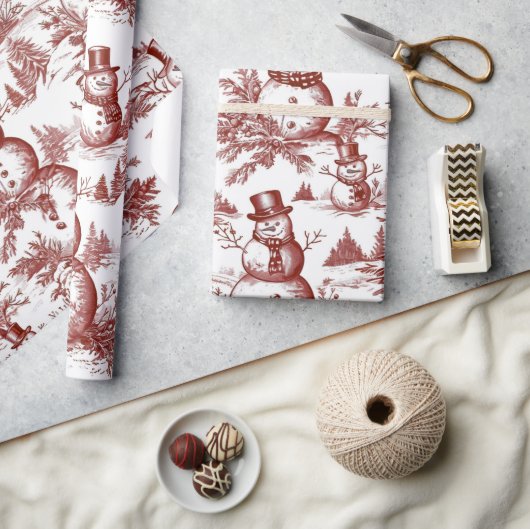 Papier Cadeau Noël Rouge Vintage (Artisanat)