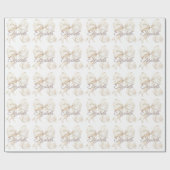 Papier Cadeau Noël Ruban Blanc Élégant (Plat)