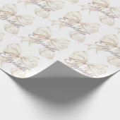 Papier Cadeau Noël Ruban Blanc Élégant (Coin)