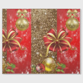 Papier Cadeau Noël Ruban Rouge (Plat)