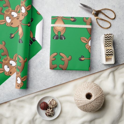 Papier Cadeau Noël Rudolph Red Nez Reindeer (Artisanat)