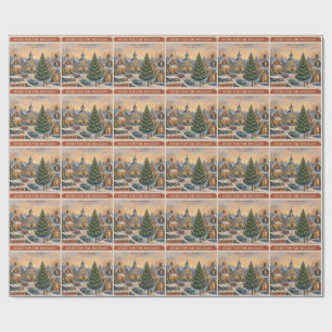 Papier Cadeau Noël, Rue Principale de Conte de Fées de Noël Vint