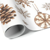 Papier Cadeau Noël rustique (Coin rond)