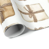 Papier Cadeau Noël rustique (Coin rond)