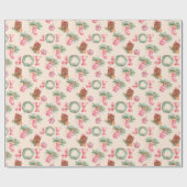 Papier Cadeau Noël rustique en vichy cadeau de vacances de joie (Plat)