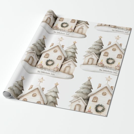 Papier Cadeau Noël rustique et cosy (Déroulé)