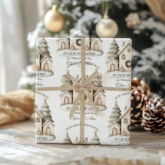 Papier Cadeau Noël rustique neutre