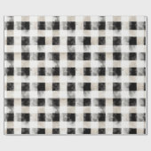 Papier Cadeau Noël rustique noir blanc argent (Plat)