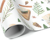 Papier Cadeau Noël rustique présente (Coin rond)