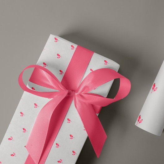Papier Cadeau Noël sainte baies motif gris rose cadeau